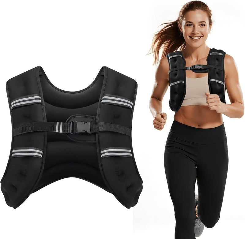 Cavry Weighted Vest, 8lb/12lb/16lb/20lb/25lb/30lb Weight Vest with Two Adjustment Straps for Men Women, Weight Vests with Reflective Stripe for Strength Training, Running, Jogging, Walking - Image 1